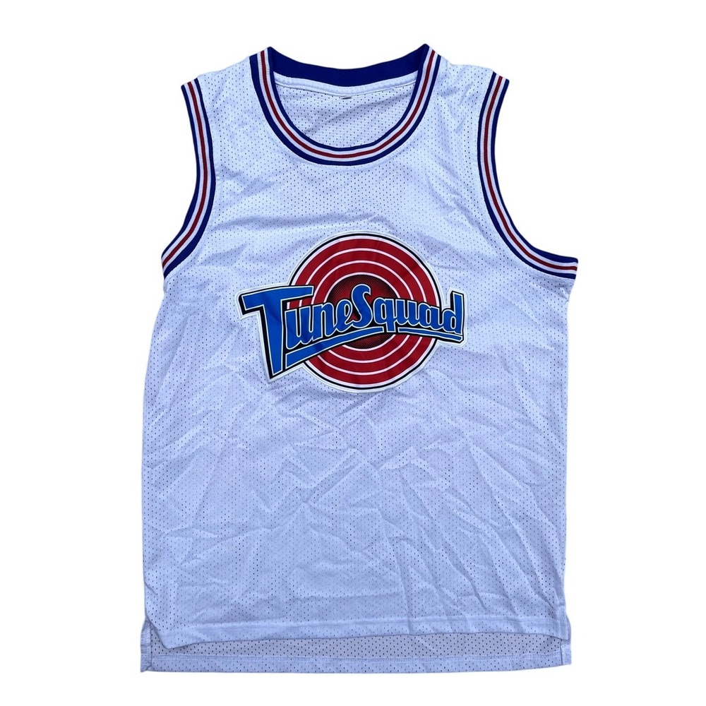 Bugs Bunny #1 Jersey Mens Large White Tune Squad Space Jam Basketball Sewn
